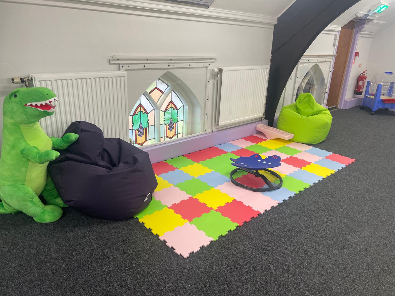 A calm sensory and movement space at Ysgol Bethania