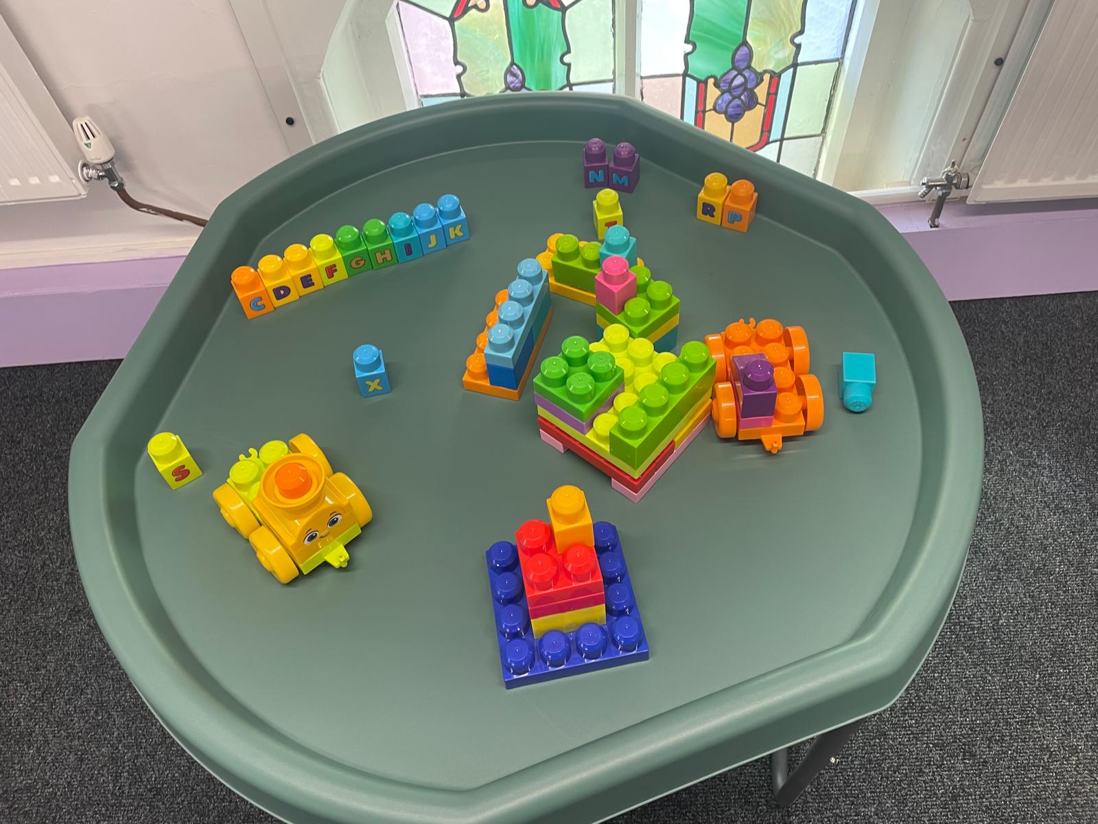 Colourful building blocks arranged for hands-on learning
