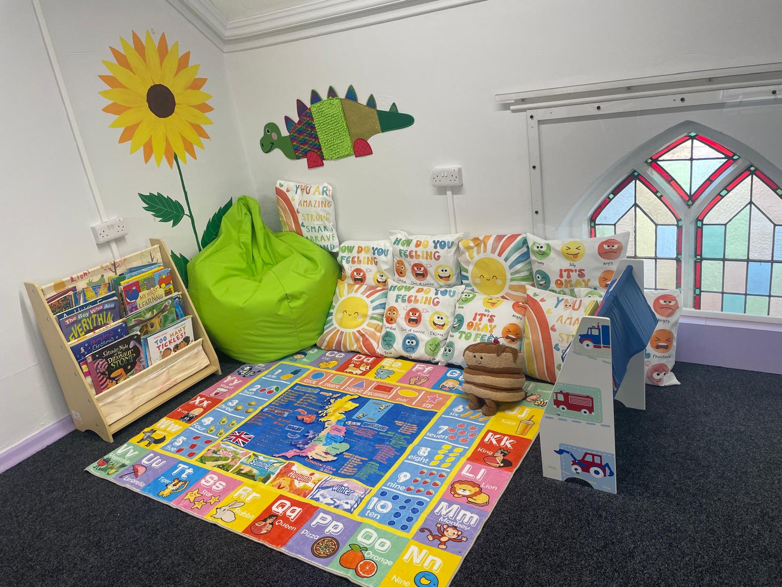 Welcoming reading and wellbeing area at Ysgol Bethania